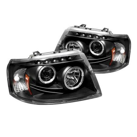 SPYDER 2003-2006 Ford Expedition Black Halo Projector LED Headlights 5010117